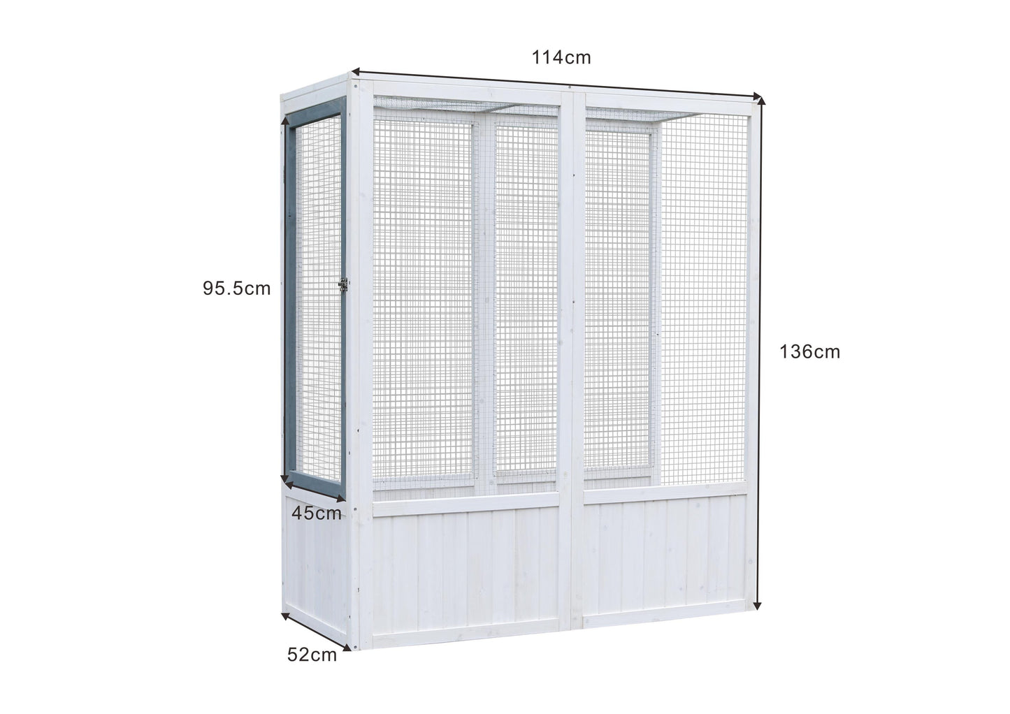MyPets® Vogelvoliere XXL optional mit Auslauf Voliere Vogelhaus Käfig Holz Vogel