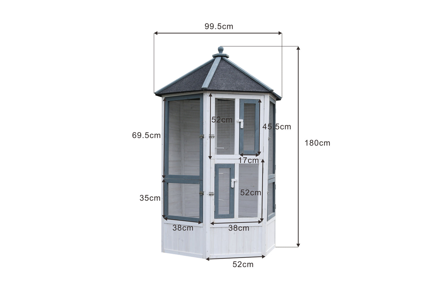 MyPets® Vogelvoliere XXL optional mit Auslauf Voliere Vogelhaus Käfig Holz Vogel