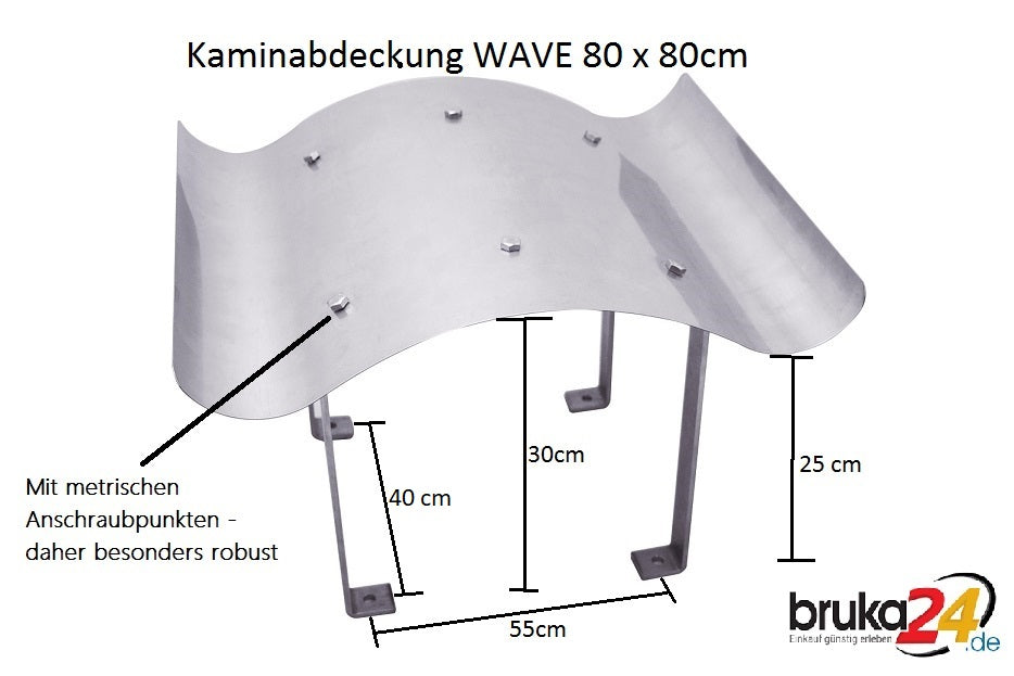 Massive Edelstahl Schornsteinabdeckung Kaminhaube Kaminabdeckung Kaminblech