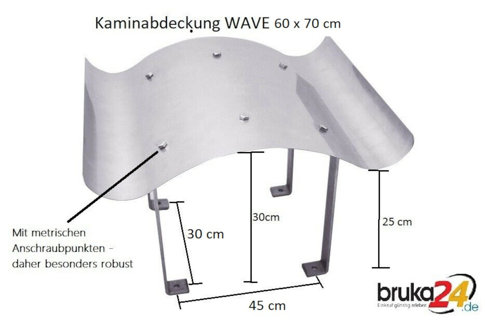 Massive Edelstahl Schornsteinabdeckung Kaminhaube Kaminabdeckung Kaminblech