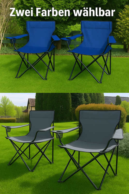 2er Set Campingstuhl CLIFTON inkl. Tasche Angelstuhl Faltstuhl Faltbar 120kg