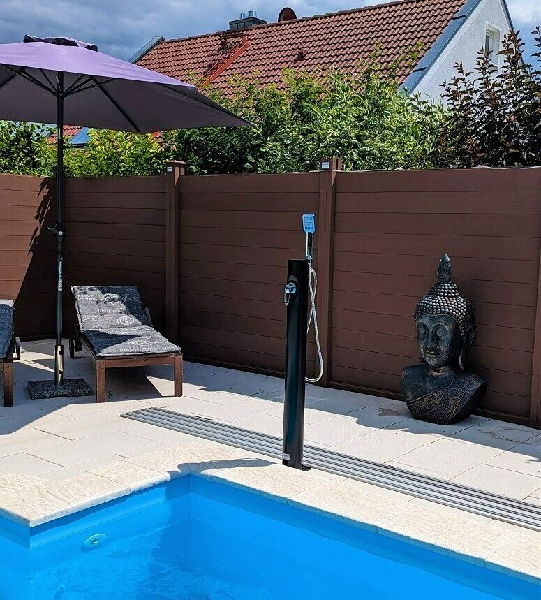 Pooldusche SUNNY Solardusche mit Brause Gartendusche Außendusche Solar Dusche