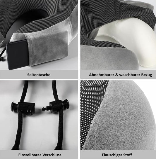 Nackenhörnchen PREMIUM Memory Foam Hörnchen Nackenkissen Reisekissen Kissen