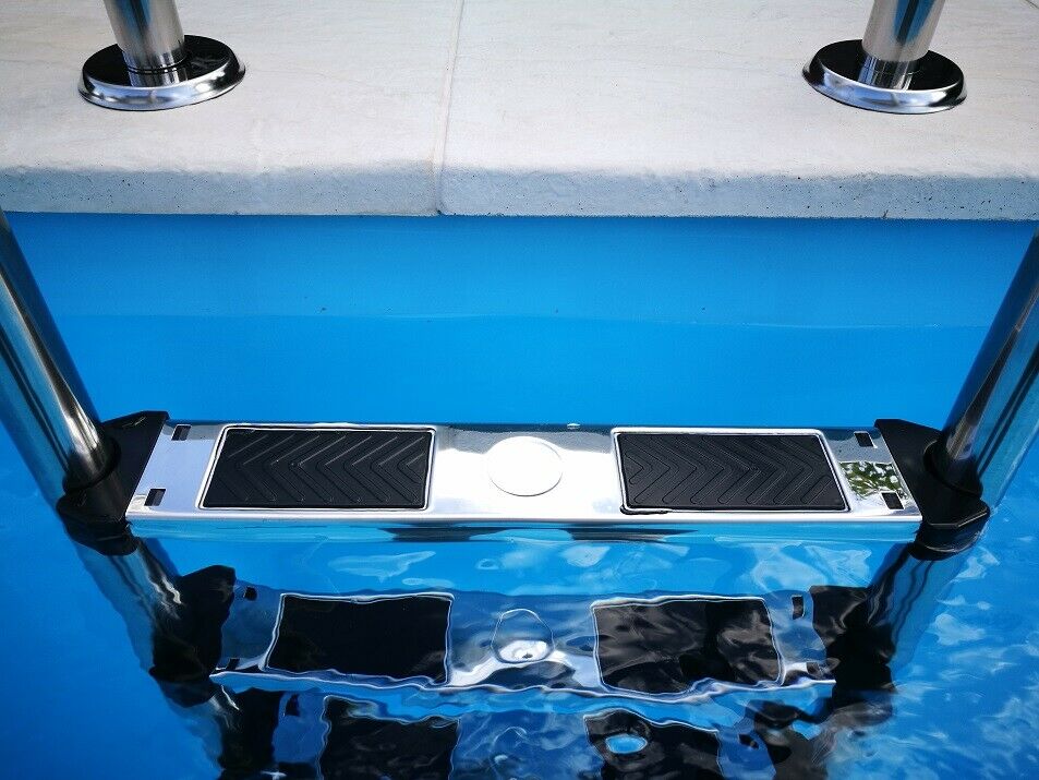 Poolleiter CARIBIC V2A Pool Leiter Edelstahl Schwimmbad Treppe 3 oder 4 Stufen