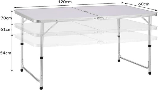 Campingtisch COMPACT Weiß Klapptisch klappbarer Gartentisch klappbar Tisch