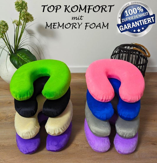 Nackenhörnchen COMFORT Memory Foam Hörnchen Nackenkissen Reisekissen Kissen