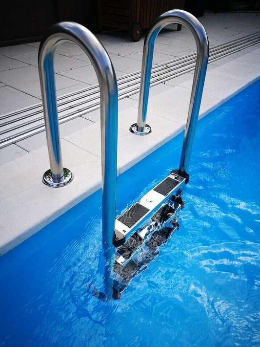 Poolleiter CARIBIC V2A Pool Leiter Edelstahl Schwimmbad Treppe 3 oder 4 Stufen