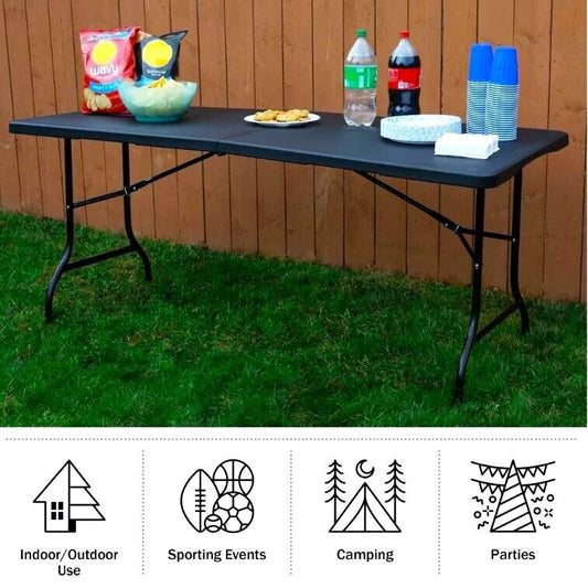 Klappbarer Tisch CAMPIXX SCHWARZ 180cm klappbar Campingtisch Klapptisch
