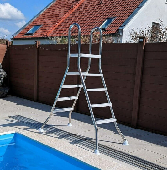 Edelstahl Poolleiter BIG XXL Hochbeckenleiter Leiter Edelstahlleiter Treppe