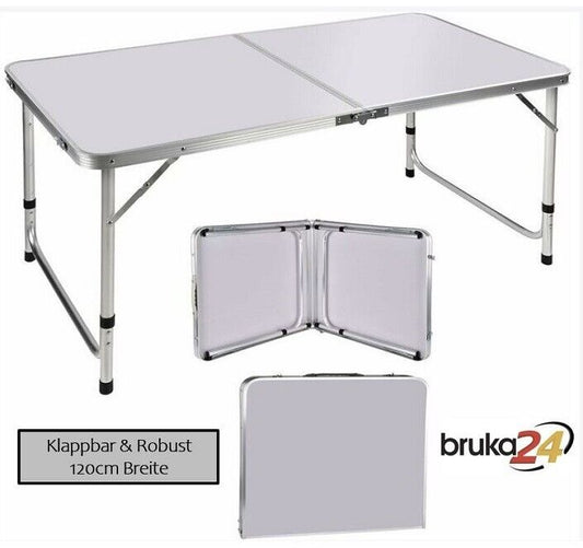 Campingtisch COMPACT Weiß Klapptisch klappbarer Gartentisch klappbar Tisch