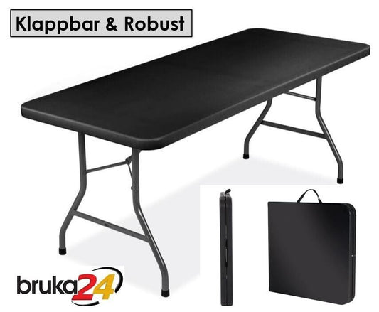 Klappbarer Tisch CAMPIXX SCHWARZ 180cm klappbar Campingtisch Klapptisch