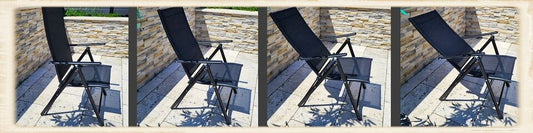 2 Stühle Gartenstuhl SYDNEY Schwarz Klappstuhl Stuhl Hochlehner klappbar Garten