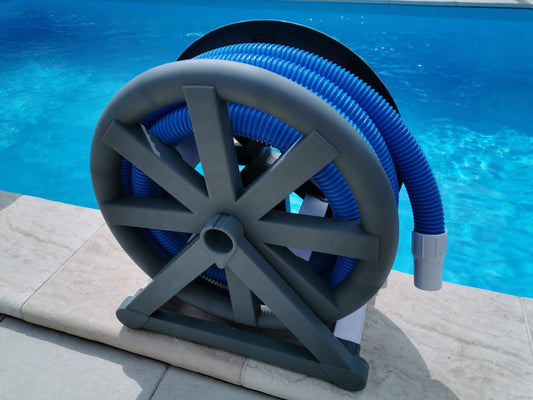 Schlauchaufroller + 12 Mtr. Saugschlauch Schwimmschlauch Poolschlauch Aufroller