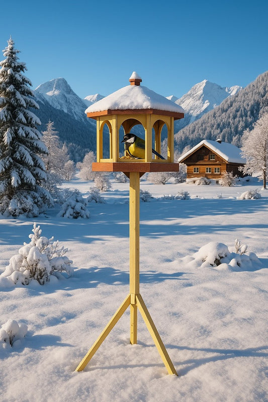 Vogelhaus TEGERNSEE mit Ständer Vogelfutterhaus Futterhaus Vogel Haus Holz