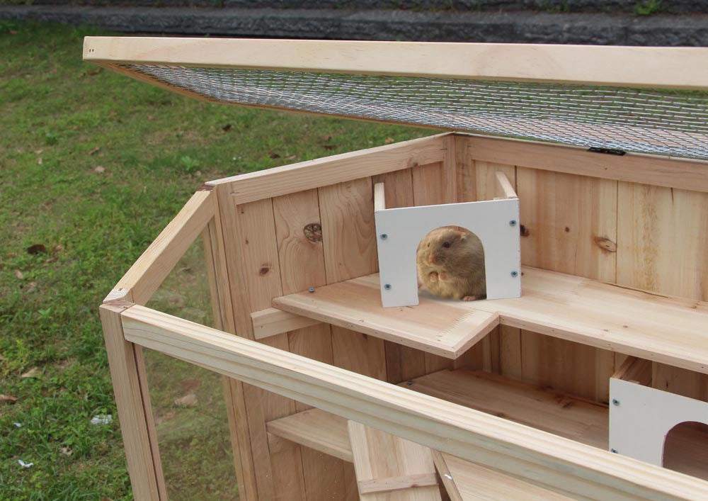 XL Kleintierkäfig VILLA Nagerkäfig Holz Hamsterkäfig Stall Meerschweinchen Käfig