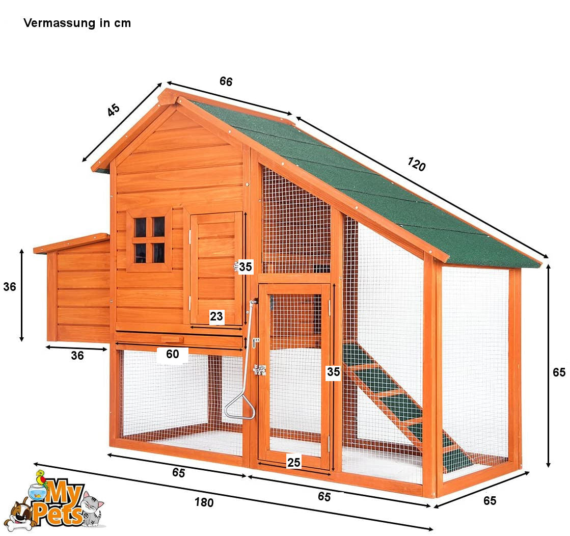 Hühnerstall CHICKEN Hühnerhaus Hühner Stall Käfig Geflügelstall Auslauf Voliere
