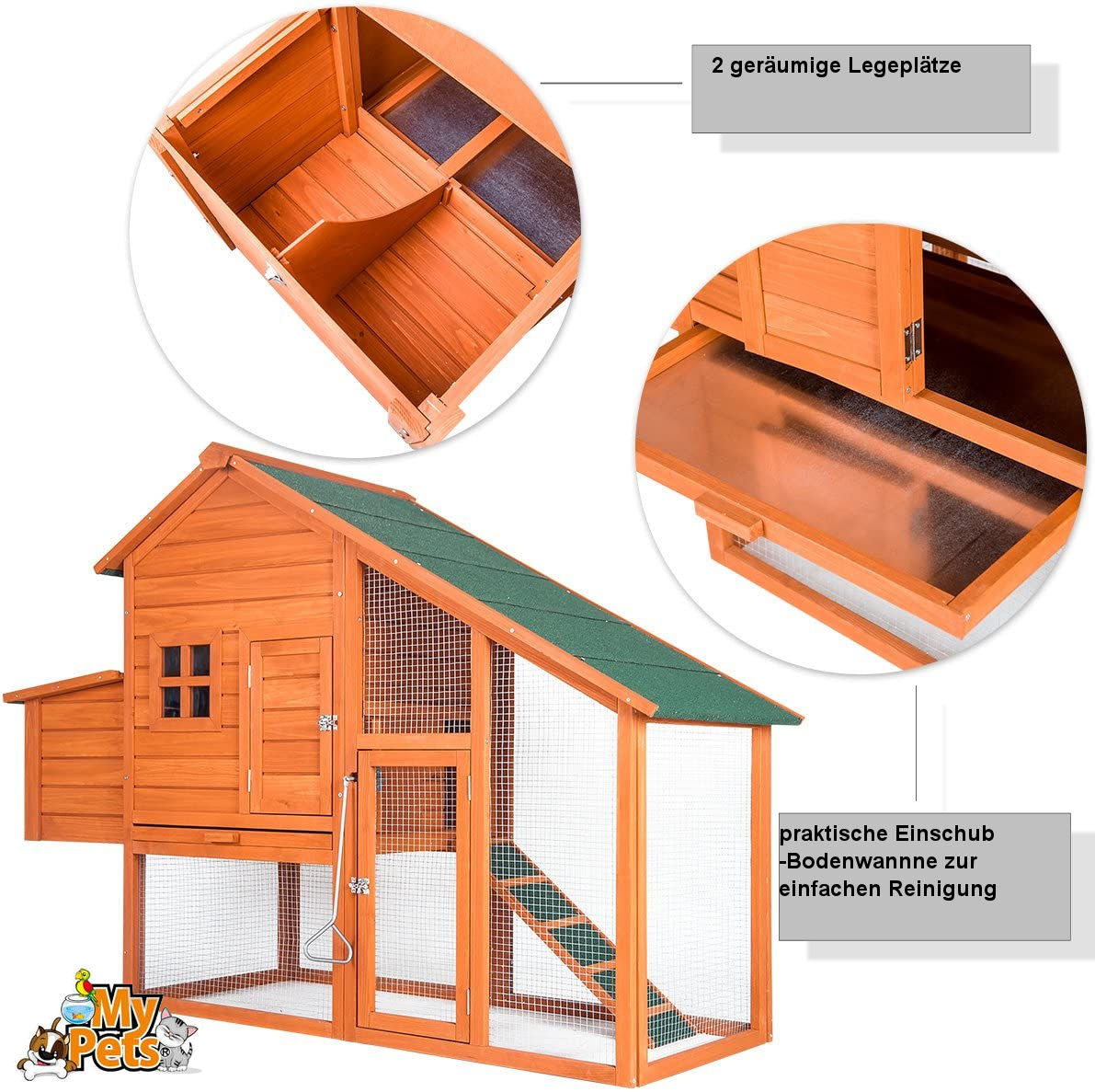 Hühnerstall CHICKEN Hühnerhaus Hühner Stall Käfig Geflügelstall Auslauf Voliere