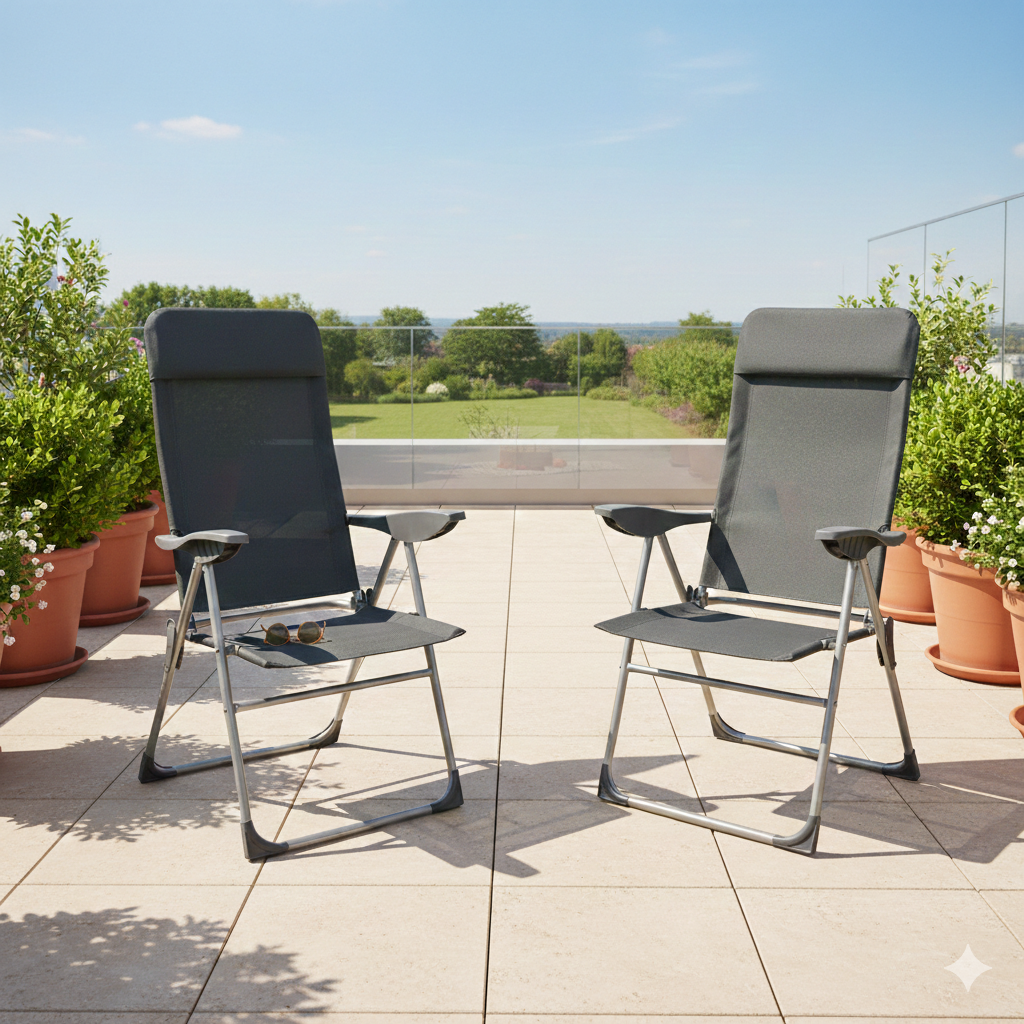 2 x Gartenstuhl MIAMI Hochlehner Klappstuhl Anglerstuhl Campingstuhl Stuhl