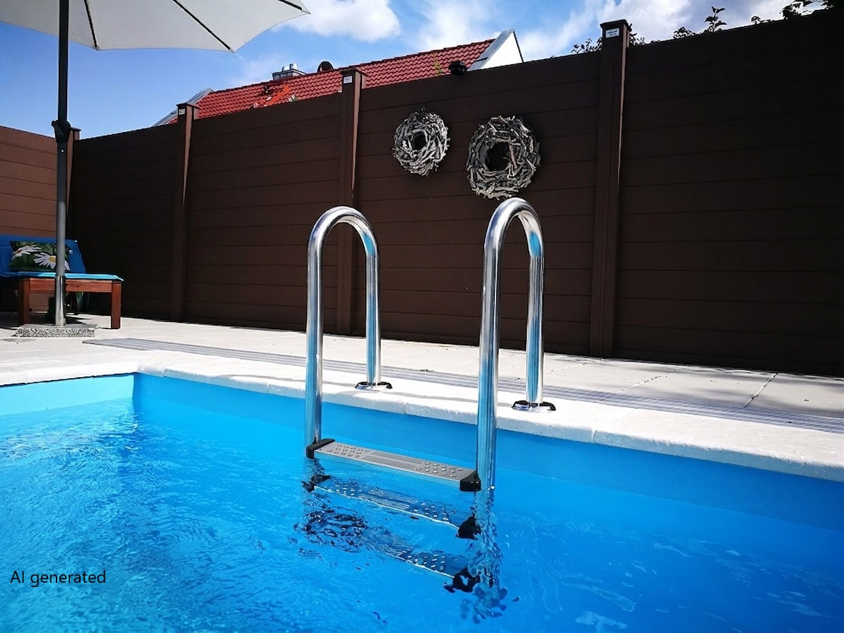 Innenliegende Poolleiter CARIBIC PRO Edelstahl Einbauleiter Leiter Pool Treppe