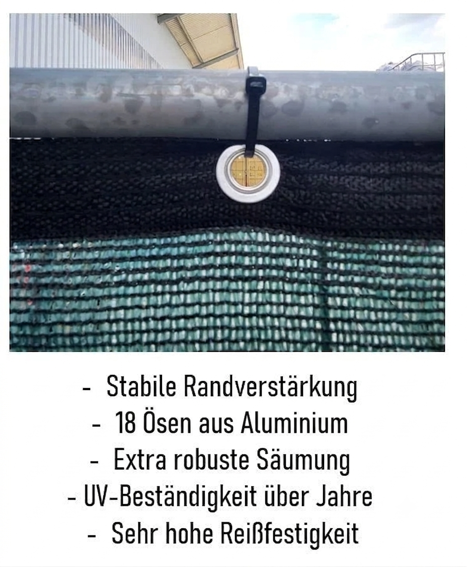 Bauzaunnetz 1,75 x 3,40 Meter Sichtschutz Bauzaun Netz Windschutz Gewebe Grün