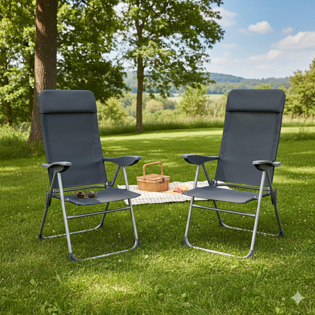 2 x Gartenstuhl MIAMI Hochlehner Klappstuhl Anglerstuhl Campingstuhl Stuhl