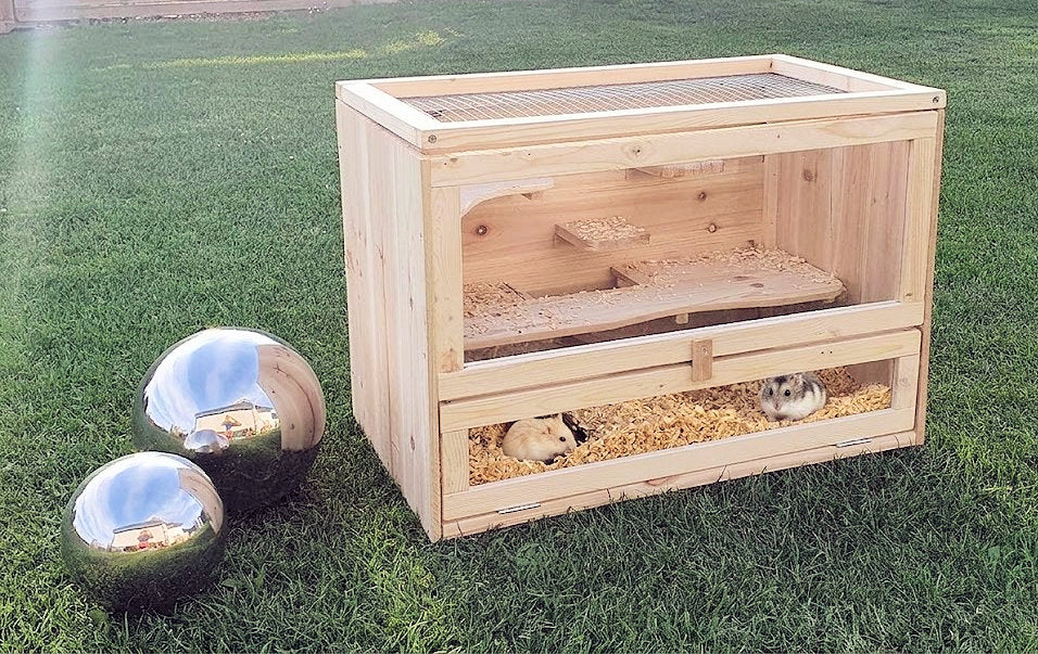 Kleintierkäfig PAULI Nagerkäfig Holz Hamsterkäfig Stall Meerschweinchen Käfig