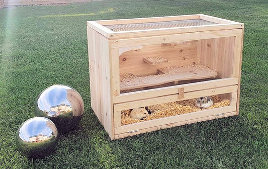 Kleintierkäfig PAULI Nagerkäfig Holz Hamsterkäfig Stall Meerschweinchen Käfig