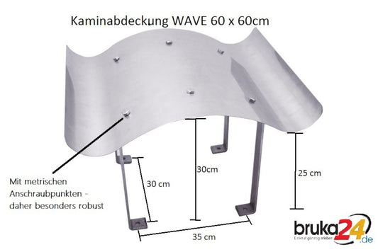 Massive Edelstahl Schornsteinabdeckung Kaminhaube Kaminabdeckung Kaminblech