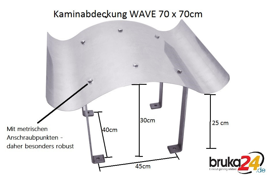 Massive Edelstahl Schornsteinabdeckung Kaminhaube Kaminabdeckung Kaminblech