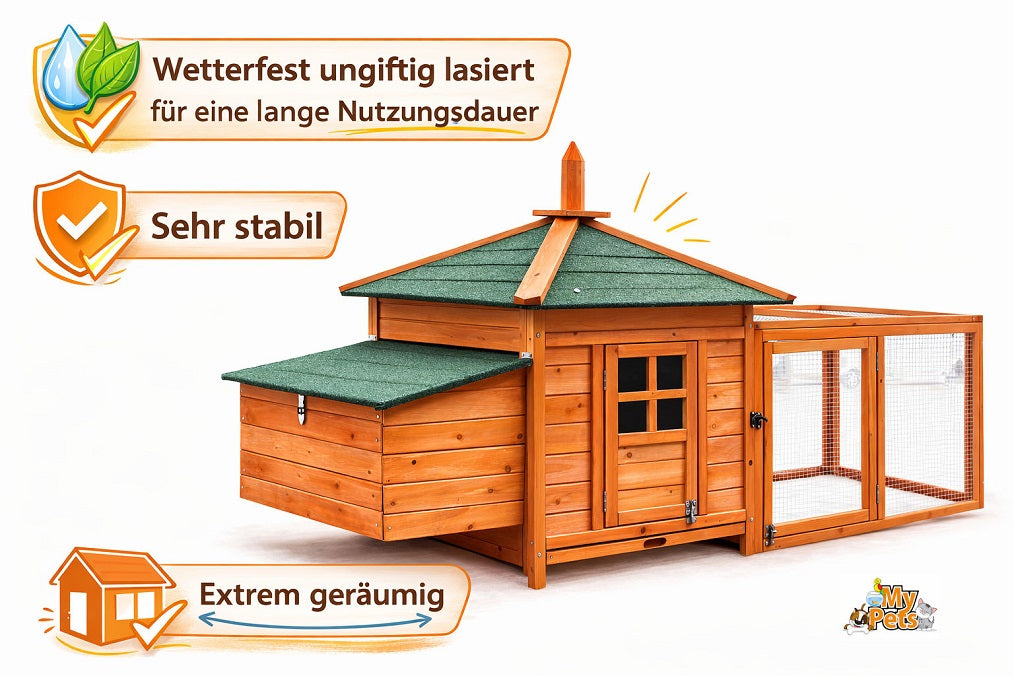 Hühnerhaus AGNES PREMIUM Hühnerstall Kleintiergehege Hühner Geflügelstall Stall