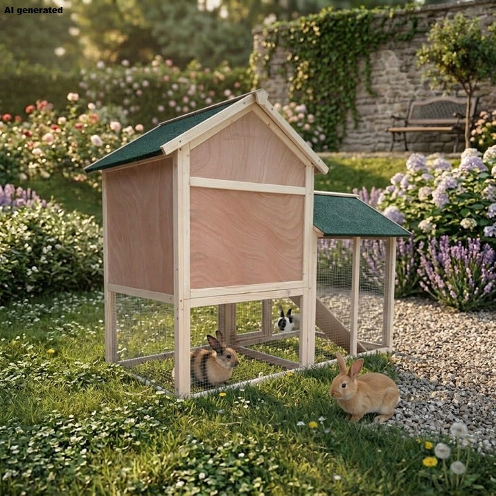 Hasenstall BUNNY DELUXE Kleintiergehege Kaninchenstall Käfig Hase Stall Gehege