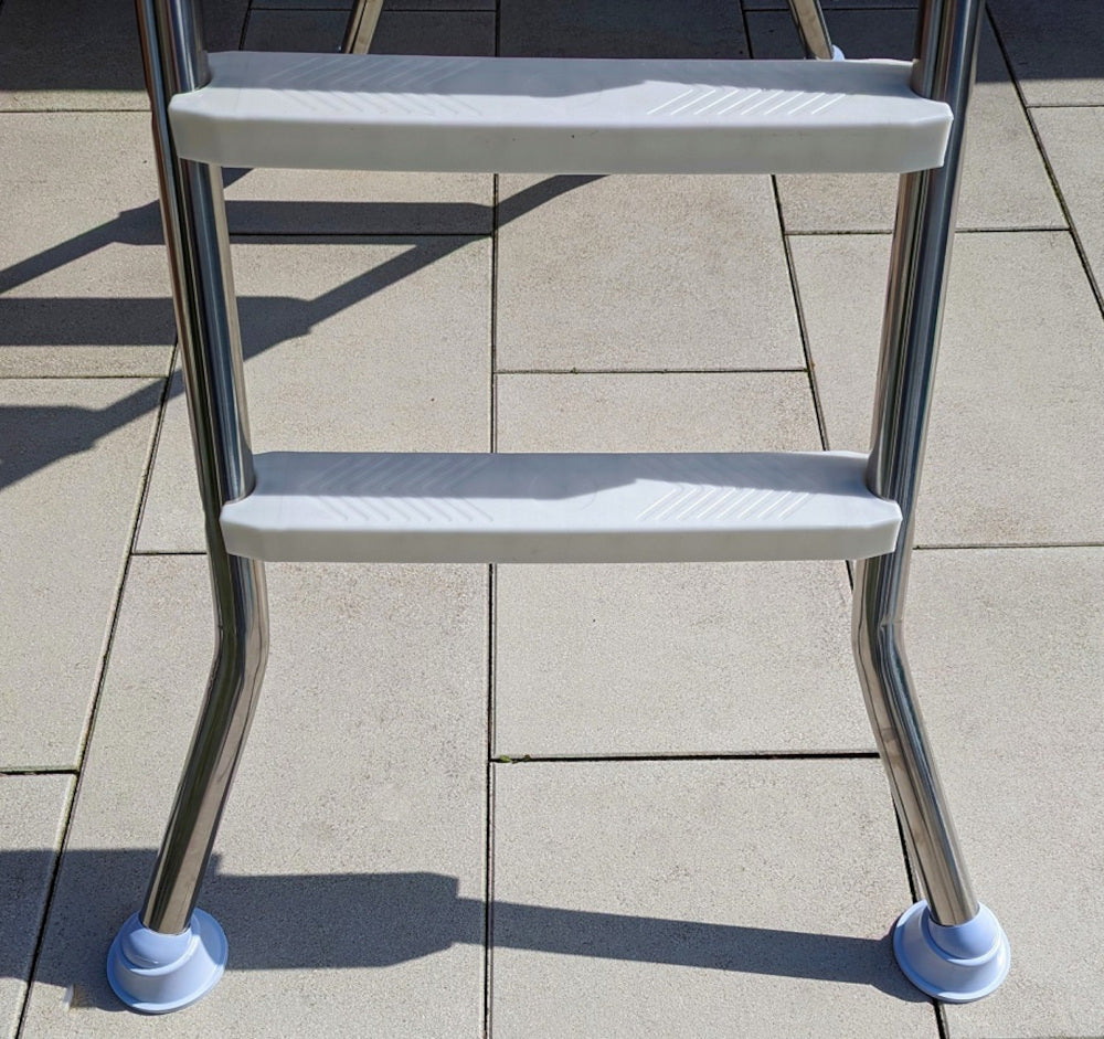 Edelstahl Poolleiter EASY teilversenkte Becken Pool Leiter Schwimmbad Treppe
