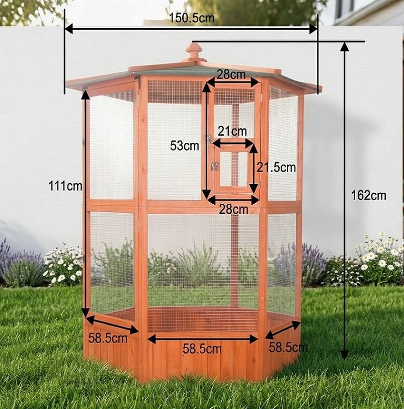 Vogelvoliere FREIFLUG XXL Vogelkäfig Holz Voliere Vogelhaus Käfig Vogel Papagei