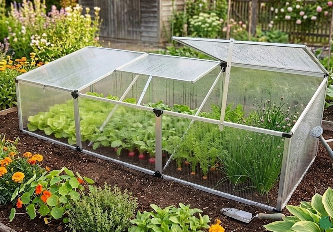 180 cm Frühbeet GROWBOX XL Aluminium Gewächshaus Frühbeetkasten Treibhaus