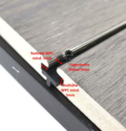100 Stück WPC Clips 5mm Fuge Klammern Dielen Abstandhalter Terrassendielen Befestigung