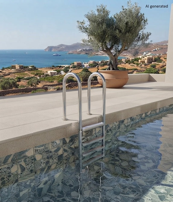 Innenliegende Poolleiter EASY Edelstahl Einbauleiter Leiter Pool Treppe