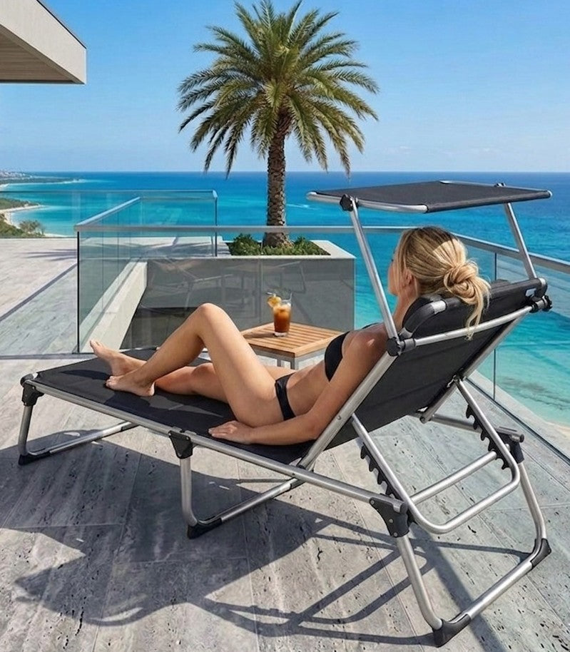 Sonnenliege MAUI Sonnendach Gartenliege Liegestuhl Relaxliege Strandliege Liege