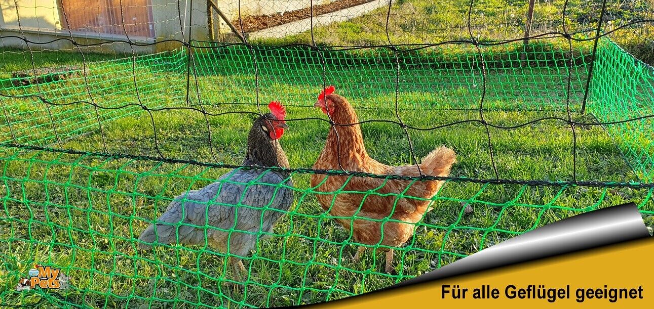 Elektrifizierbares Hühnernetz Doppelspitze 15m Elektrifizierbares Hühnernetz Doppelspitze 15m