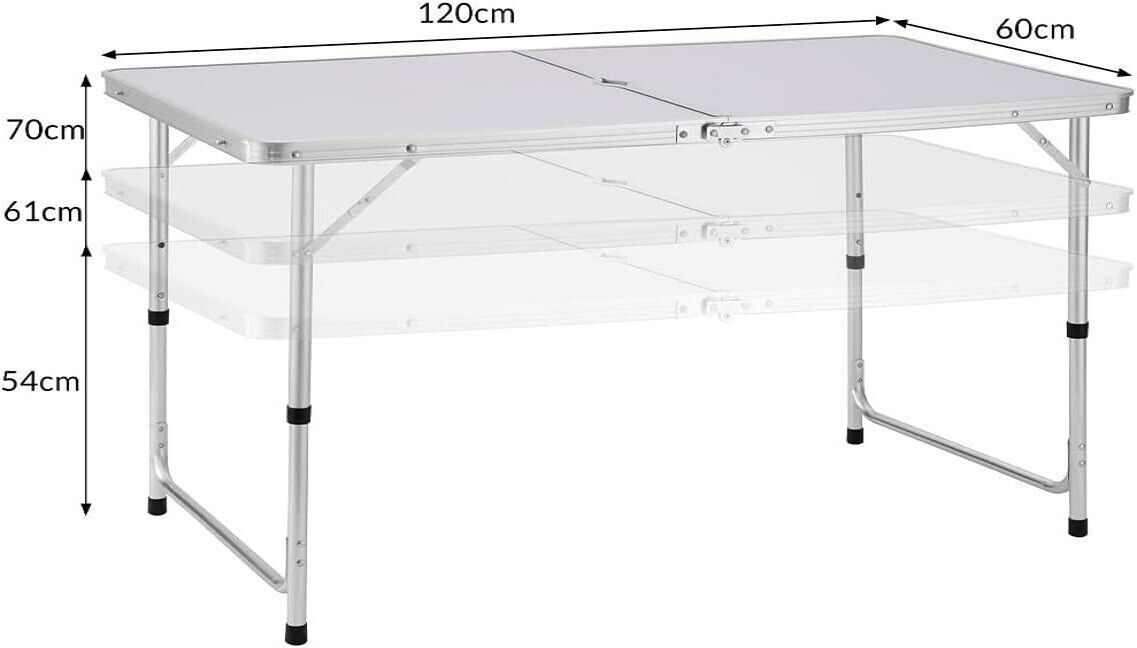 Campingtisch COMPACT Weiß Klapptisch klappbarer Gartentisch klappbar Tisch