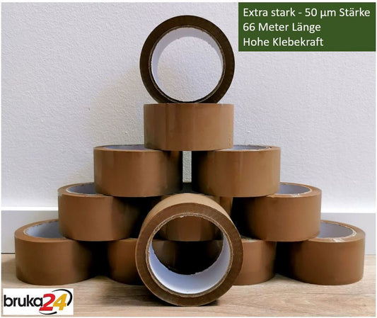 66 Meter Paketklebeband Braun Klebeband Paketband Packband extra stark 50 µm