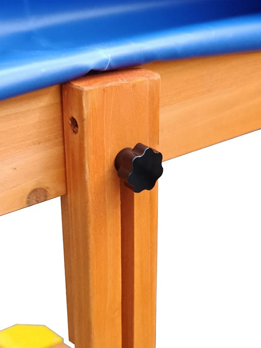 Sandkasten SANDI XXL mit Deckel und Sitzbänken Holzsandkasten Holz Sand Kasten