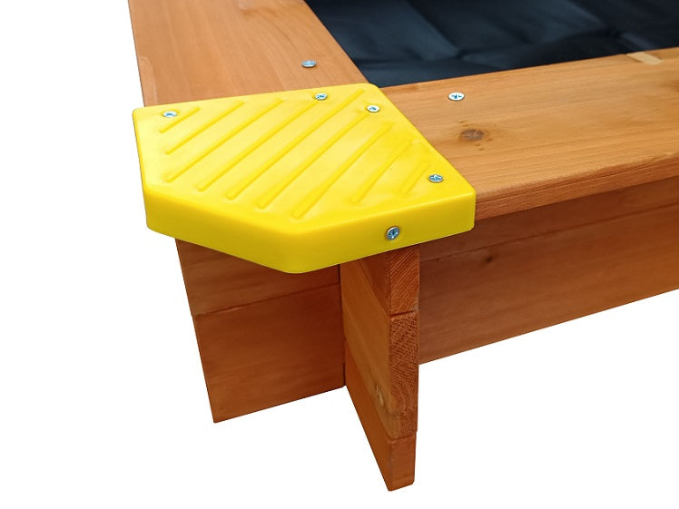 Sandkasten SANDI XXL mit Deckel und Sitzbänken Holzsandkasten Holz Sand Kasten