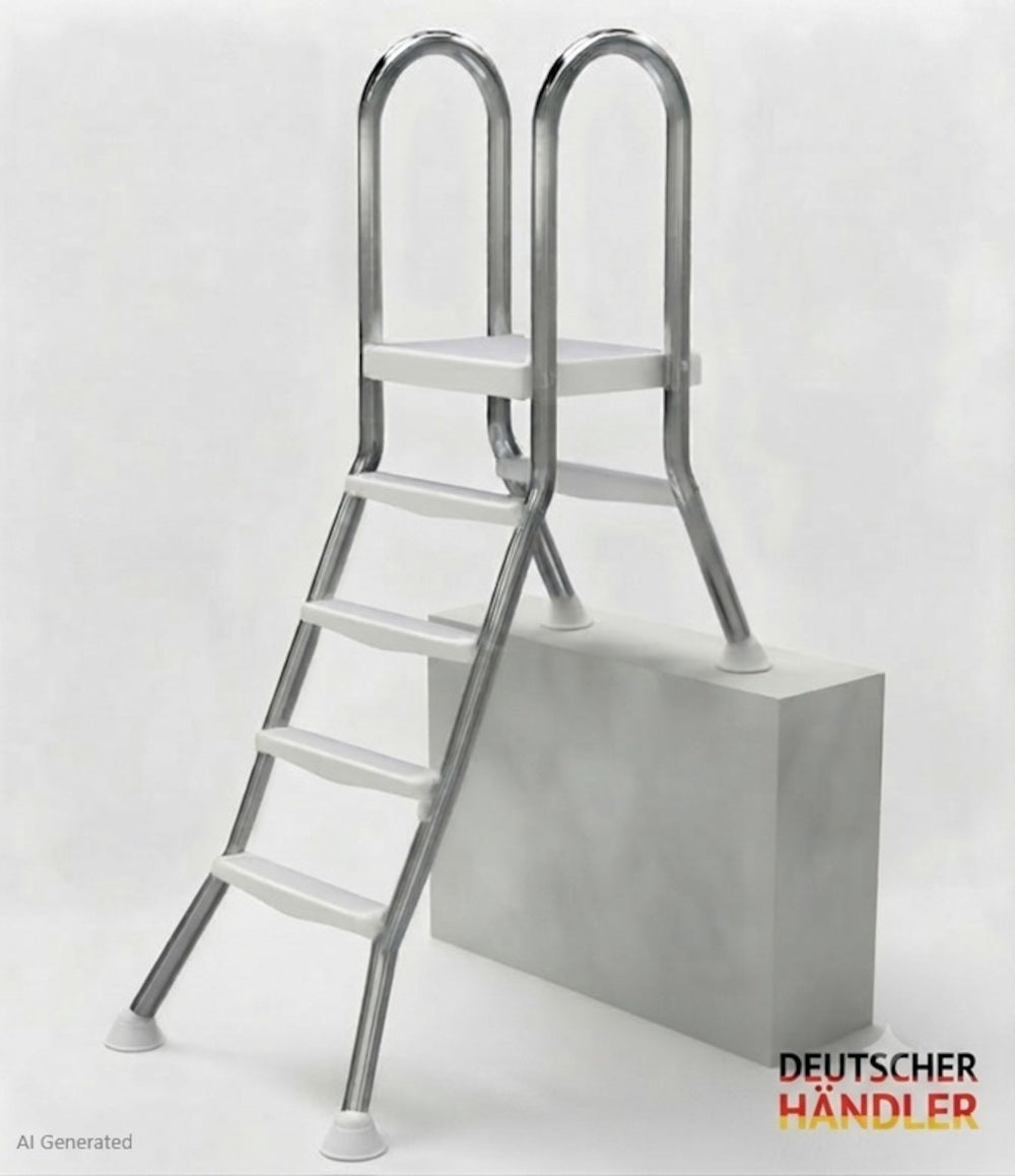 Edelstahl Poolleiter EASY teilversenkte Becken Pool Leiter Schwimmbad Treppe