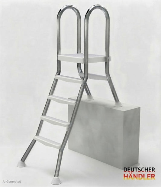 Edelstahl Poolleiter EASY teilversenkte Becken Pool Leiter Schwimmbad Treppe