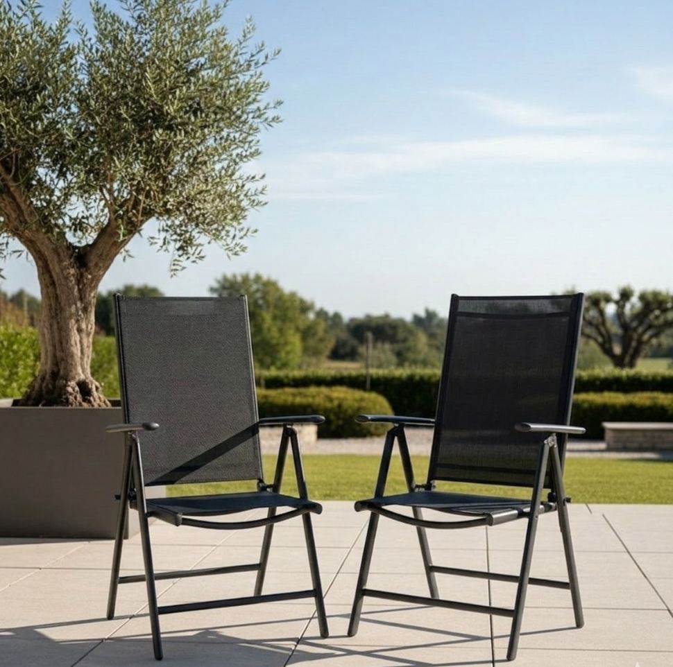 Sitzgruppe POETTO 4 Personen Aluminium Gartenmöbel Tisch Stühle Terrasse Stuhl
