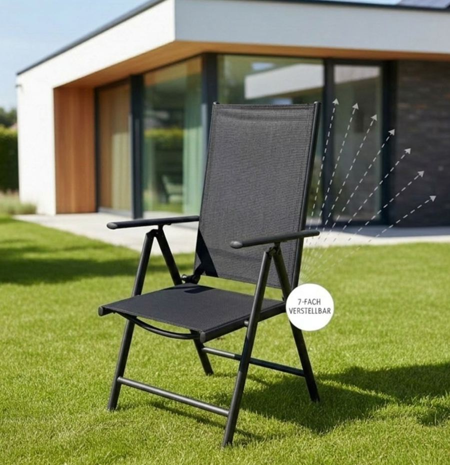 Sitzgruppe POETTO 6 Personen Aluminium Gartenmöbel Tisch Stühle Terrasse Stuhl