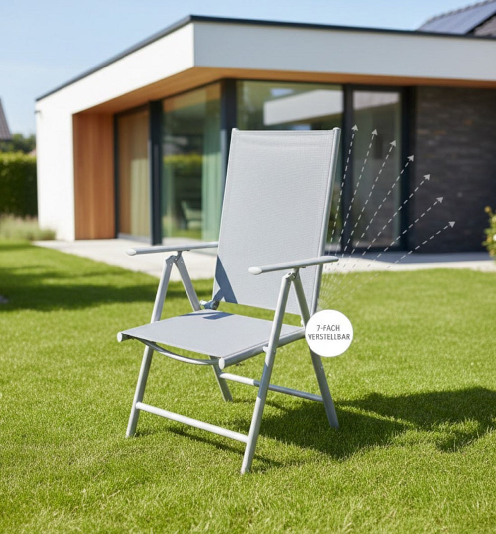 Sitzgruppe POETTO 4 Personen Aluminium Gartenmöbel Tisch Stühle Terrasse Stuhl
