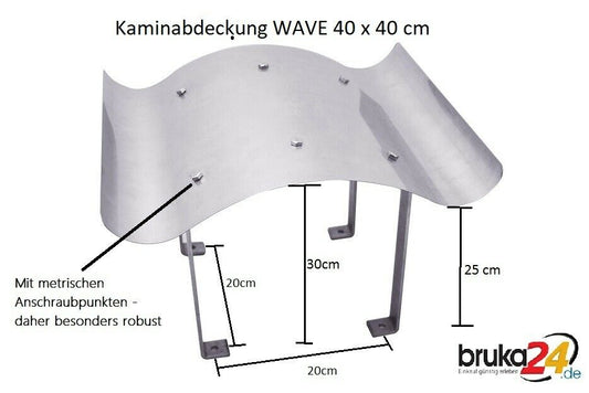 Massive Edelstahl Schornsteinabdeckung Kaminhaube Kaminabdeckung Kaminblech