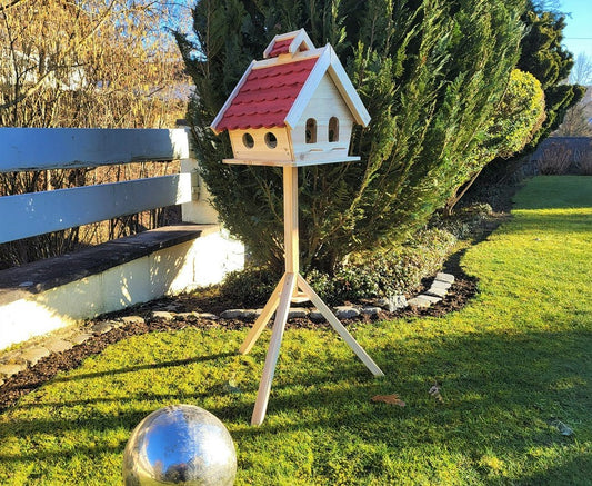 Vogelhaus STUBAI mit Ständer Vogelfutterhaus Futterhaus Vogel Haus Holz