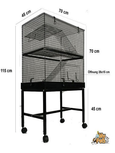 MyPets® Nagervoliere TOP 1 XL Nagerkäfig Käfig Voliere Metall Nager Hamster